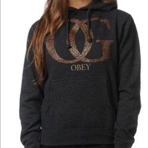 Charcoal grey with leopard print OBEY OG logo